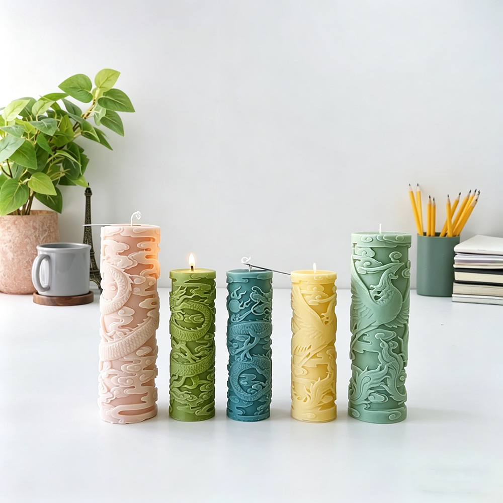 Candle Making Phoenix - Dragon Phoenix Prägung Zylinder Kerze Silikon