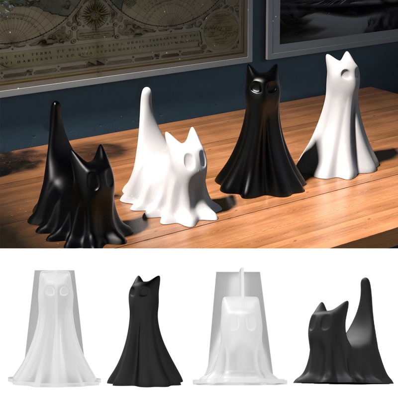 Candle Making Class - Geisterkatze Halloween Desktop Ornament Gips Silikonform