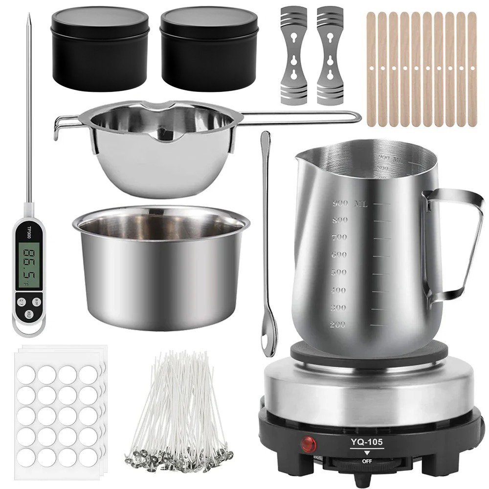 Candle Making Diy Kit - Glintmos DIY Kerzenherstellungsset mit Heizplatte, Kerzenherstellungszubehör
