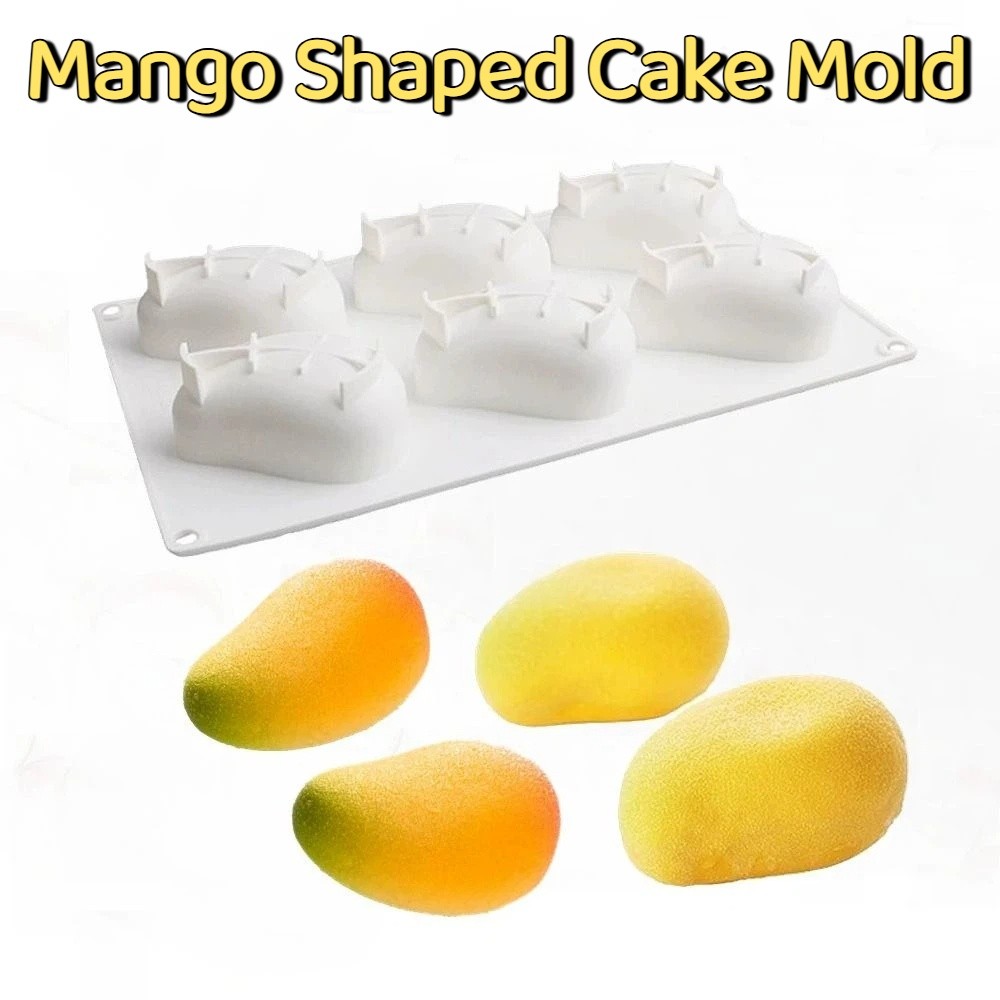 Candle Making Class - 6-fach Mango-förmige Kuchenform, ungiftige, antihaftbeschichtete Silikon-Kuchenformen,