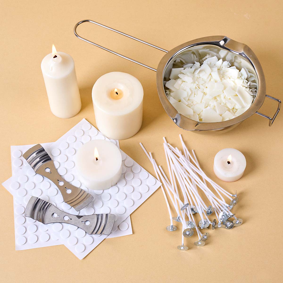 Candle Making Kit For Adults - DIY Handgemachtes Kerzenherstellungs-Werkzeugset mit Schmelztopf Wachskern