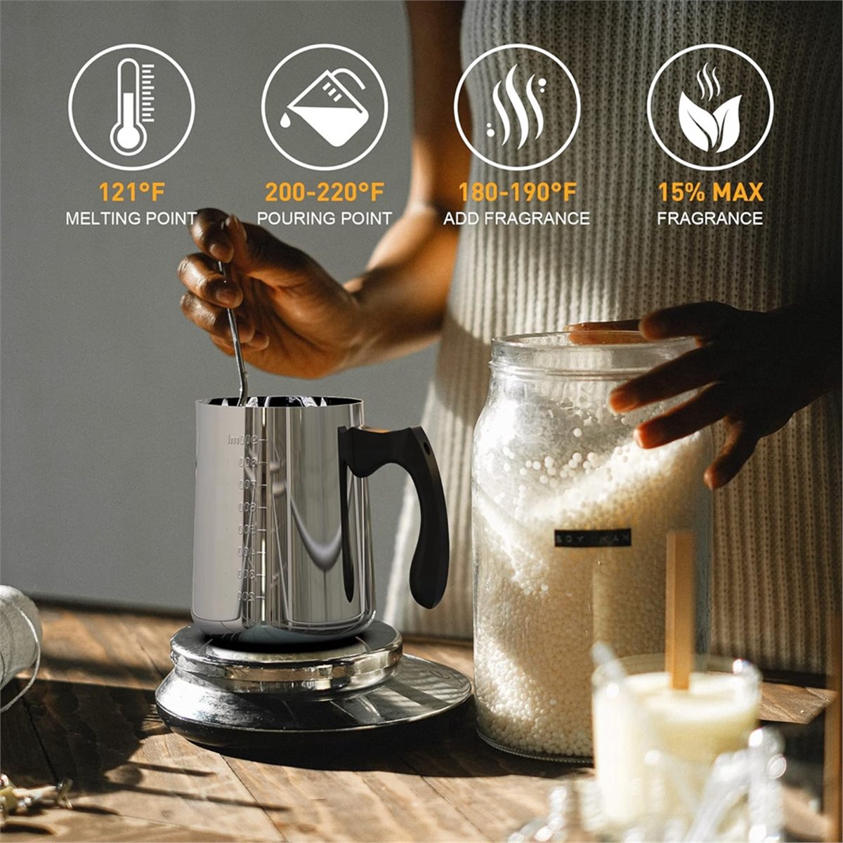 Candle Making Kit For Adults - Kerzenherstellungs-Set für Anfänger, Sojawachs DIY Kerzenherstellung