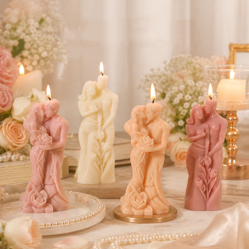 Candle Making Diy Kit - DIY Paar-Aromatherapie-Kerzenherstellungs-Set Silikonform Valentinstag Hochzeitsgeschenk Romantische