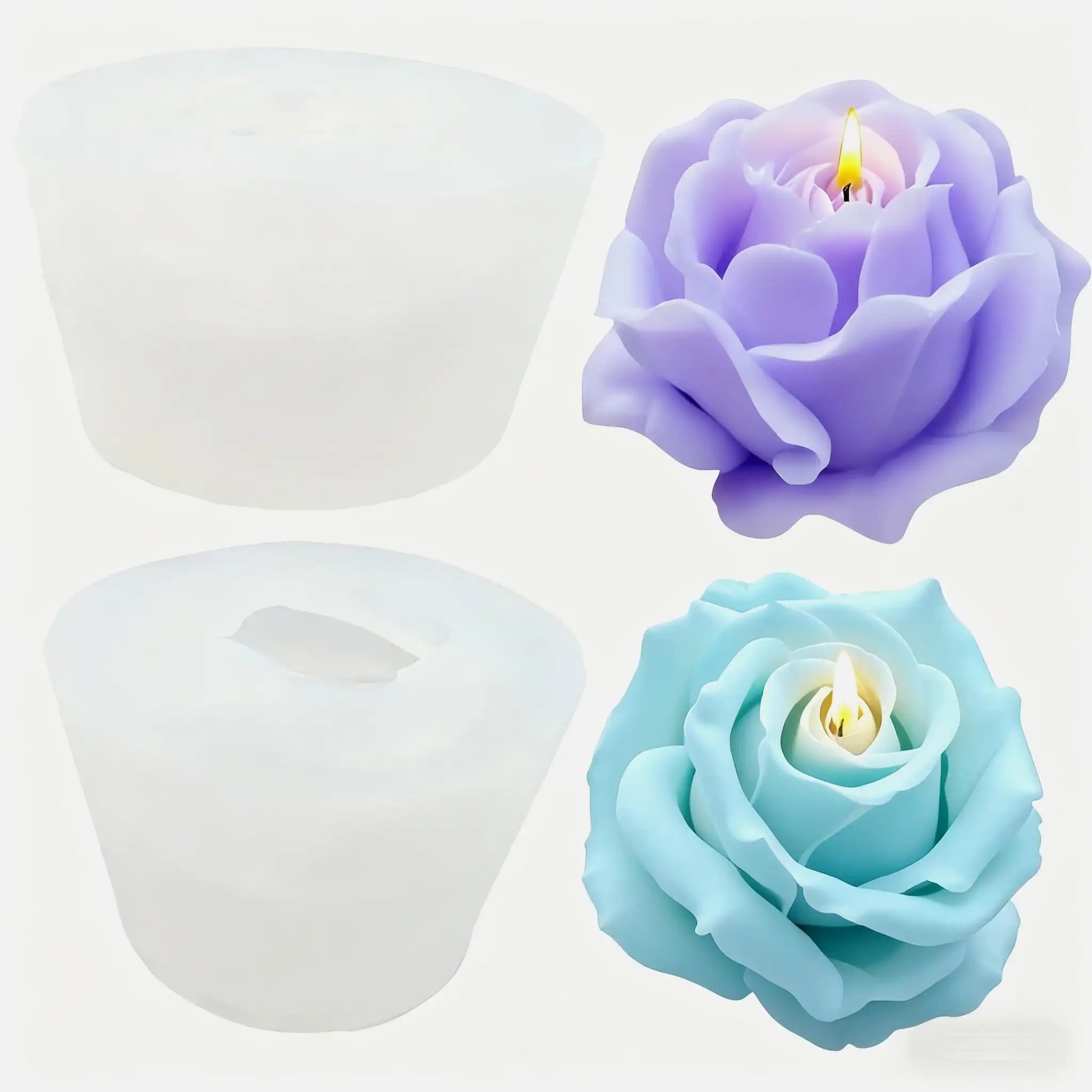 2 Stück romantische 3D-Rosen-S – Candle Making Video Bewertung und Preis