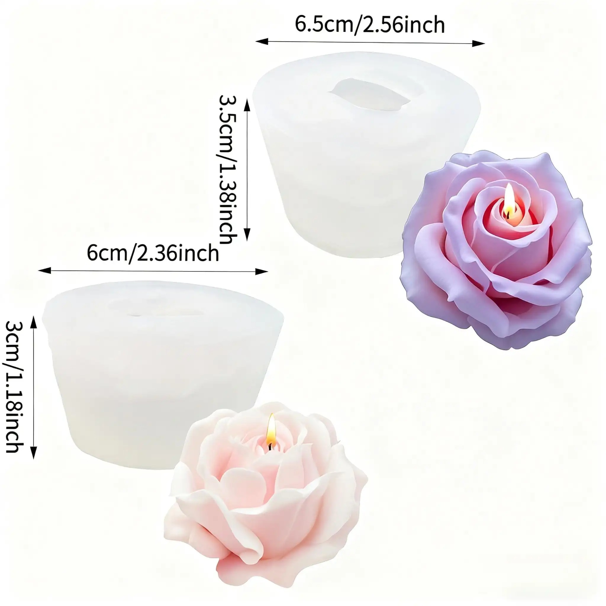 2 Stück romantische 3D-Rosen-S – Candle Making Video Bewertung und Preis