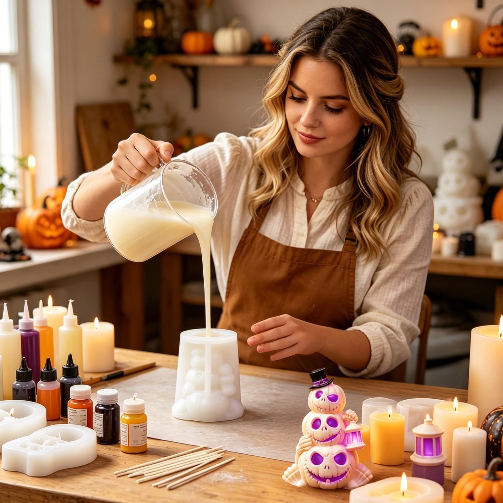 3D 3-Schicht Halloween-Kürbis- – Candle Making Kit For Adults Bewertung und Preis