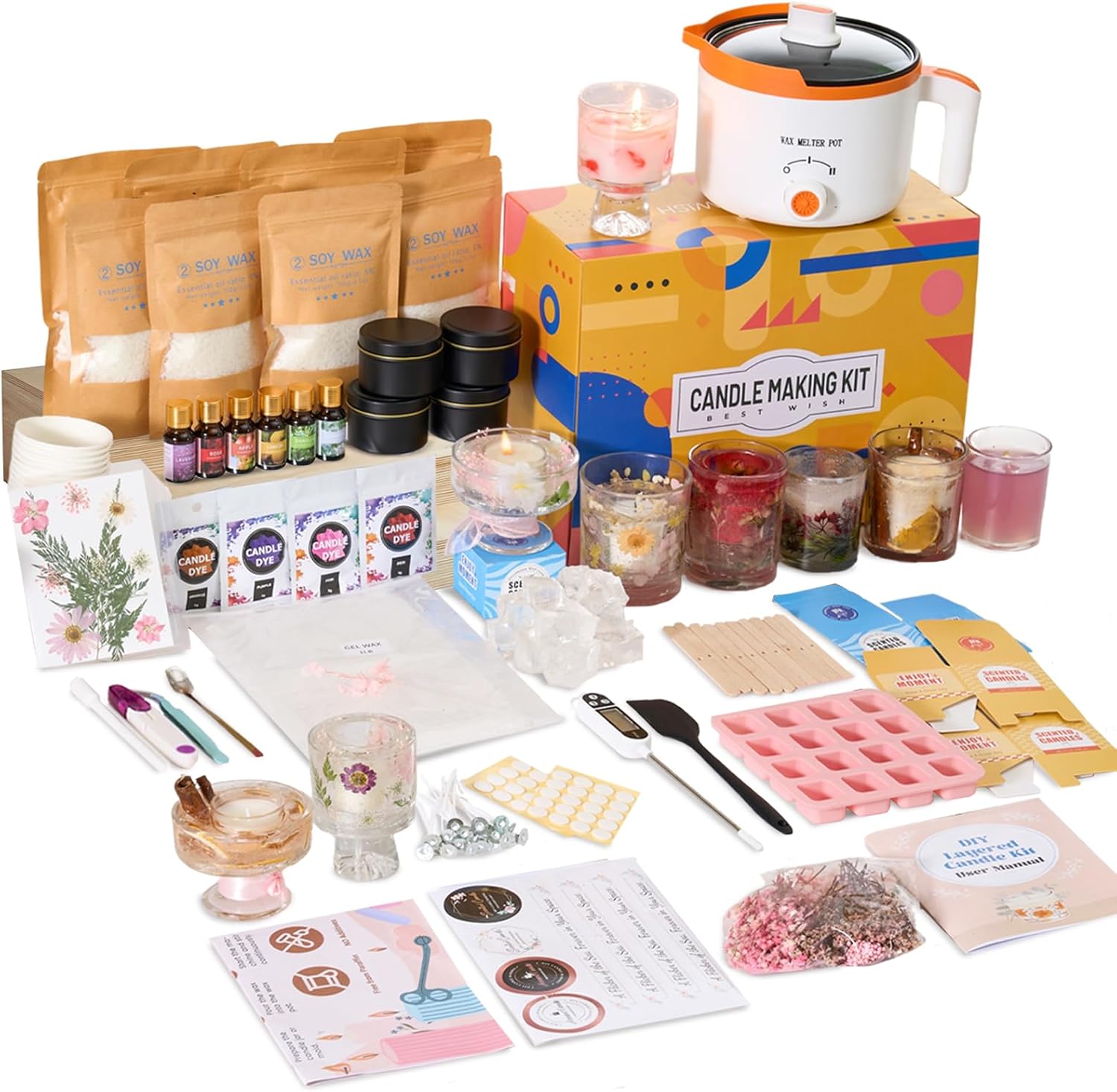 2-in-1 Soja- & Gelwachs DIY Ke – Candle Making Kit For Adults Bewertung und Preis