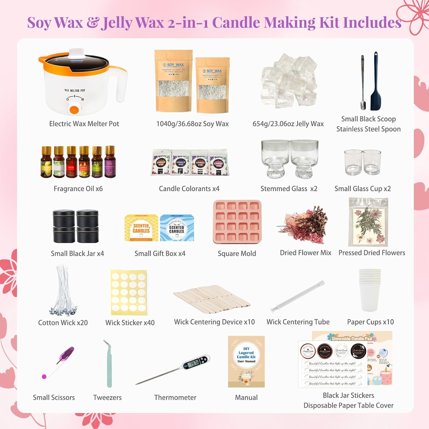 2-in-1 Soja- & Gelwachs DIY Ke – Candle Making Kit For Adults Bewertung und Preis